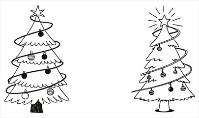 Set of Christmas trees