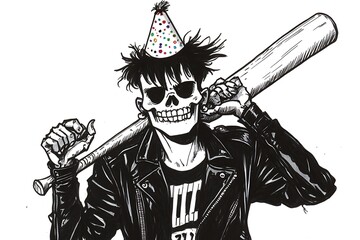 Skull Punk Rock Birthday