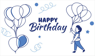 Birthday card with balloons