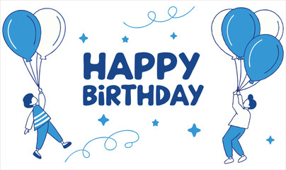 happy birthday card with balloons