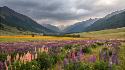 Fototapeta premium alpine meadow in the mountains