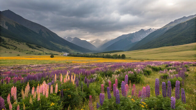 alpine meadow in the mountains