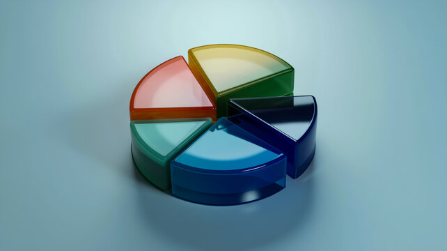 Pie chart with multicolored segments
