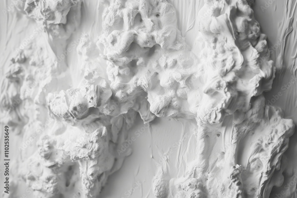Aufkleber textured white abstract wall surface with intricate patterns resembling natural formations, ideal fo