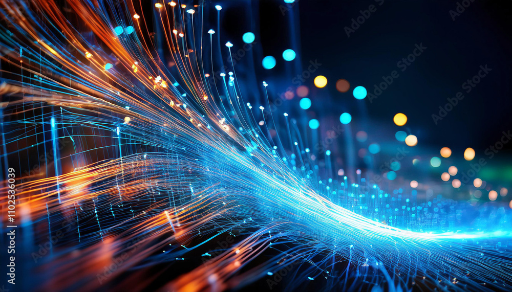 Poster close-up of digital networks and connectivity, representing the internet and online communication