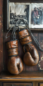 Luva de boxe no canto do ringue