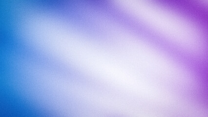 A serene abstract gradient blending vivid blue and purple hues with a soft white glow, enhanced by a subtle grainy texture, perfect for elegant designs