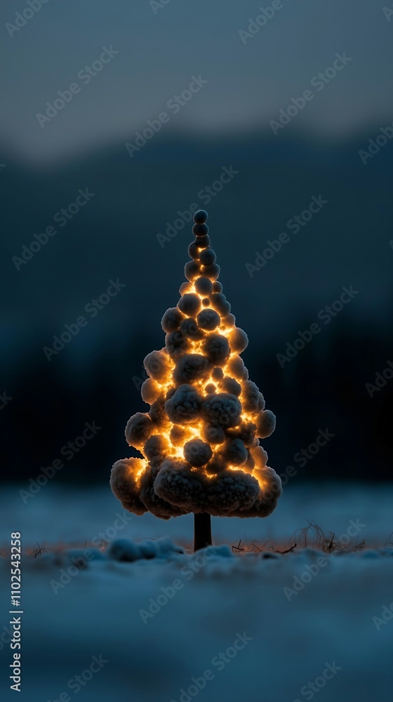 Canvas Prints illuminated snow structure in snowy field