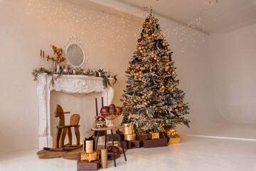 Festive Elegance: A Luxurious Christmas Living Room Scene