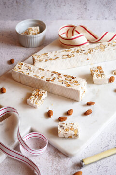 Almond Nougat Traditional Holiday Sweets.