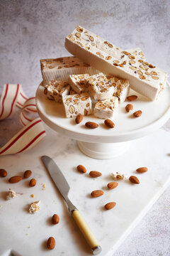Almond Nougat Traditional Holiday Sweets.