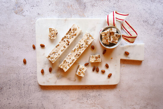Almond Nougat Traditional Holiday Sweets.
