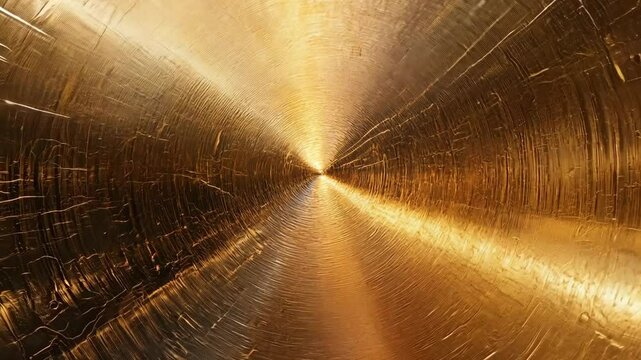circular brushed gold metal brass texture background banner 4K Video