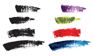 Brush track trace. Make up trace track lipstick. Paint brush  splash textured