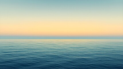 Fototapeta premium Horizon at sea, layers of blue and gold, peaceful abstract landscape