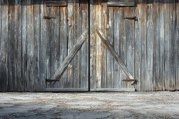 Photography studio backdrop of barn door, cowboy background, grunge style.