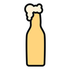 Beer bottle with foam on top, Vector