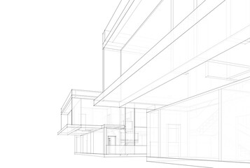 house building architecture 3d rendering