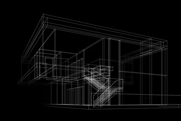 house building architecture 3d rendering