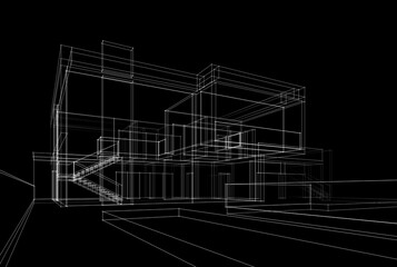 house building architecture 3d rendering