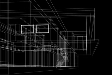 house building architecture 3d rendering