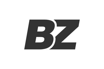 Obraz premium BZ Techno Editable Font Logo For Corporate Branding. Bold, Futuristic Design With Unique Typographic Ideas. Minimal Custom Type And Dynamic Letter