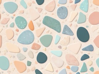 Terrazzo Texture: Pastel Stone Mosaic Background