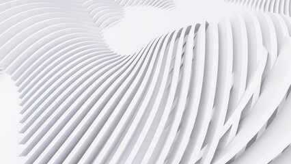 Obraz premium Abstract Curved Shapes. White Circular Background.