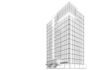 Abstract architectural background 3d illustration