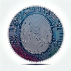 Digital fingerprint design with circuit patterns.