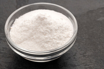 Baking soda - Crystalline solid compound in the bowl
