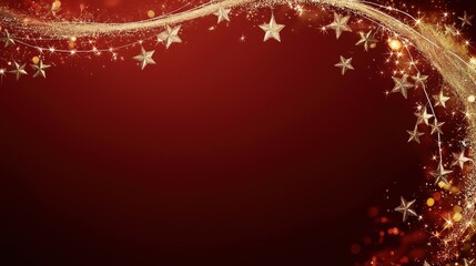 Garland of golden stars and shimmering lights creating a festive atmosphere for celebrations and holiday events