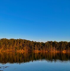 River in autumn at dusk