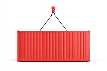 A red container with a chain hanging from it