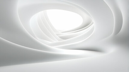 Fototapeta premium Abstract White Swirling Structure with Smooth Curves and Minimalistic Design