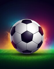 Fototapeta premium soccer ball on green grass