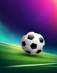 Obraz premium soccer ball on green background