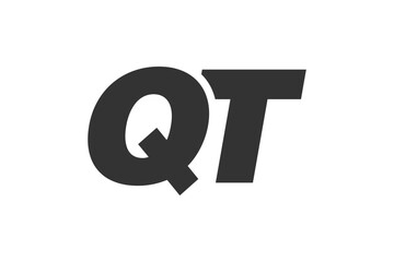 QT Techno Editable Font Logo For Corporate Branding. Bold, Futuristic Design With Unique Typographic Ideas. Minimal Custom Type And Dynamic Letter