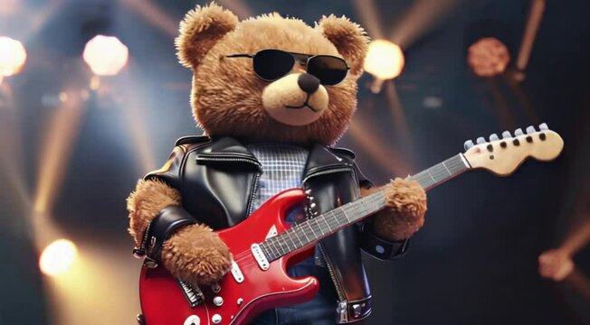 Teddy bear rockstar