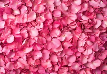 Obraz premium Beautiful Close-Up of Fresh Pink Rose Petals Creating a Lush Background Perfect for Floral Designs, Wedding Themes, and Romantic Settings