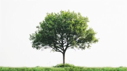 Fototapeta premium Single green tree on white background. (1)
