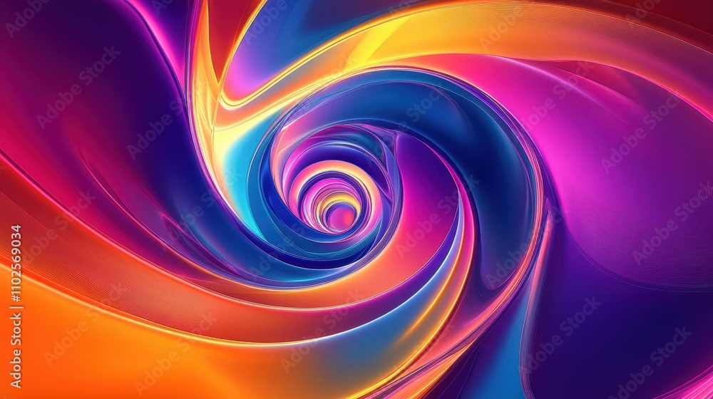 Canvas Prints bright neon shapes and streaks create a glowing retro portal of light