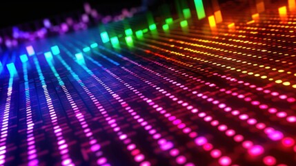 Fototapeta premium Abstract colorful glowing data visualization.