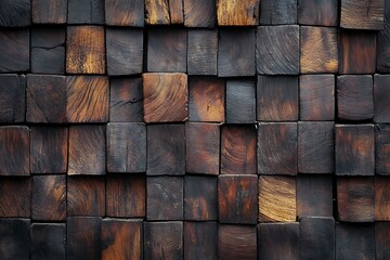 Dark Wood Blocks Texture