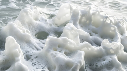 Obraz premium Serene Dance of White Sea Foam on Pristine Azure Waters Unveiling Nature's Tranquil Beauty and Harmony