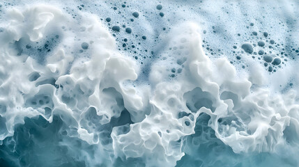 Obraz premium Serene Dance of White Sea Foam on Pristine Azure Waters Unveiling Nature's Tranquil Beauty and Harmony