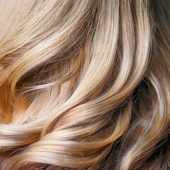 Fototapeta premium beaux cheveux blonds en bonne santé, sain, en ia, détail d'une coiffure curly