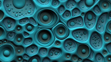 Abstract Teal Cellular Organic Pattern Design
