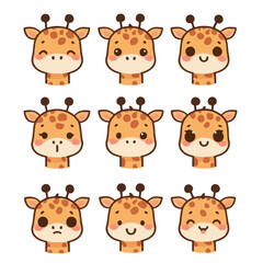 Obraz premium set of funny cartoon Giraffes