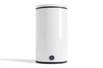 A white cylindrical object with a black cap, boiler or water heater